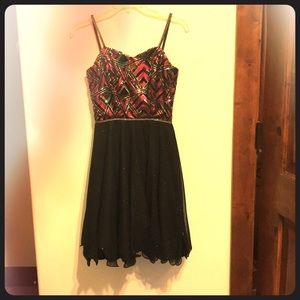 Sequin top. Custom fitted dress